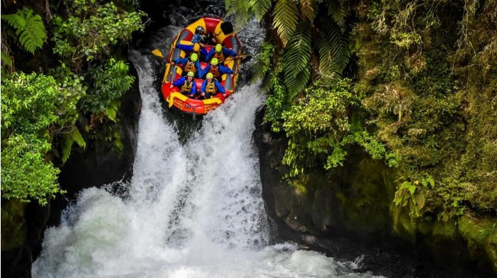 8. Whitewater raft (and cross a waterfall while doing so)